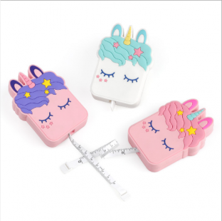 Cute Cartoon Unicorn Mini Tape Measure Retractable Portable Tape Measure Bwh Waistline Soft Ruler